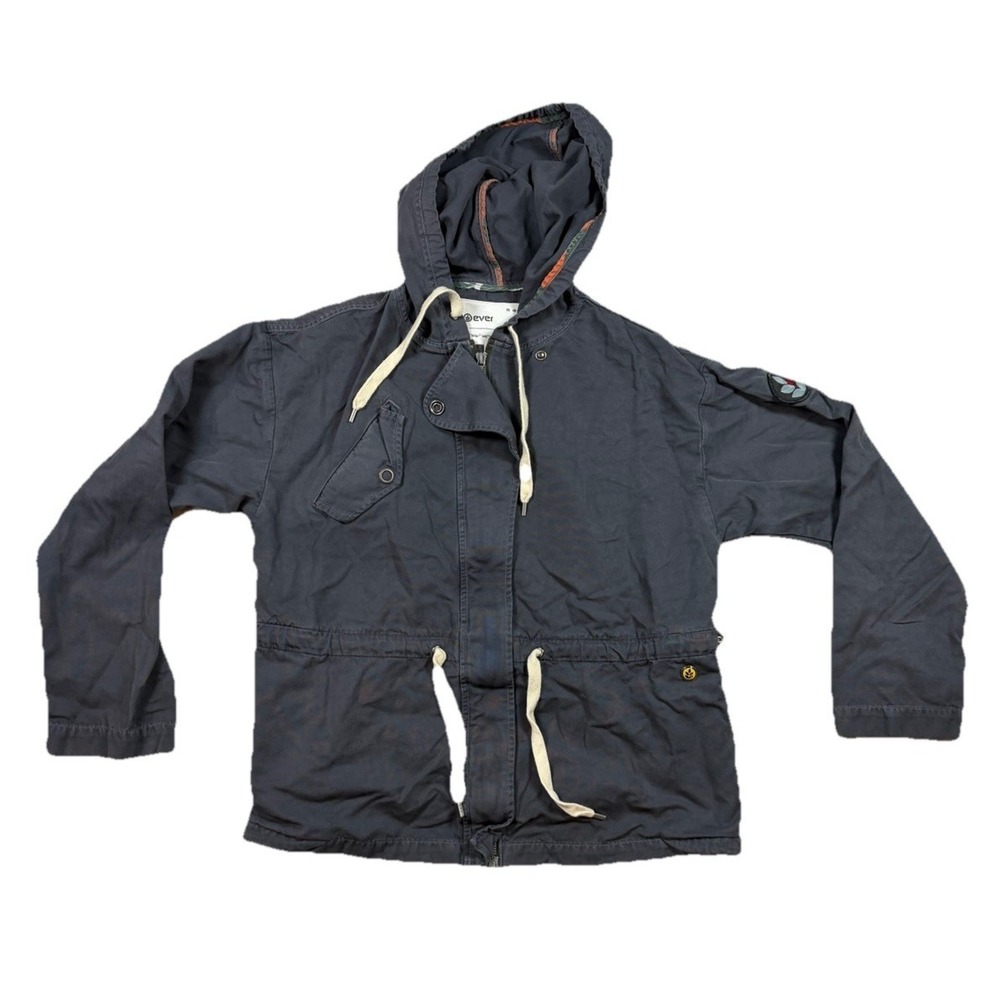 EVER Brand Hooded Splendour Jacket Navy Blue Size S MADE IN USA Rare